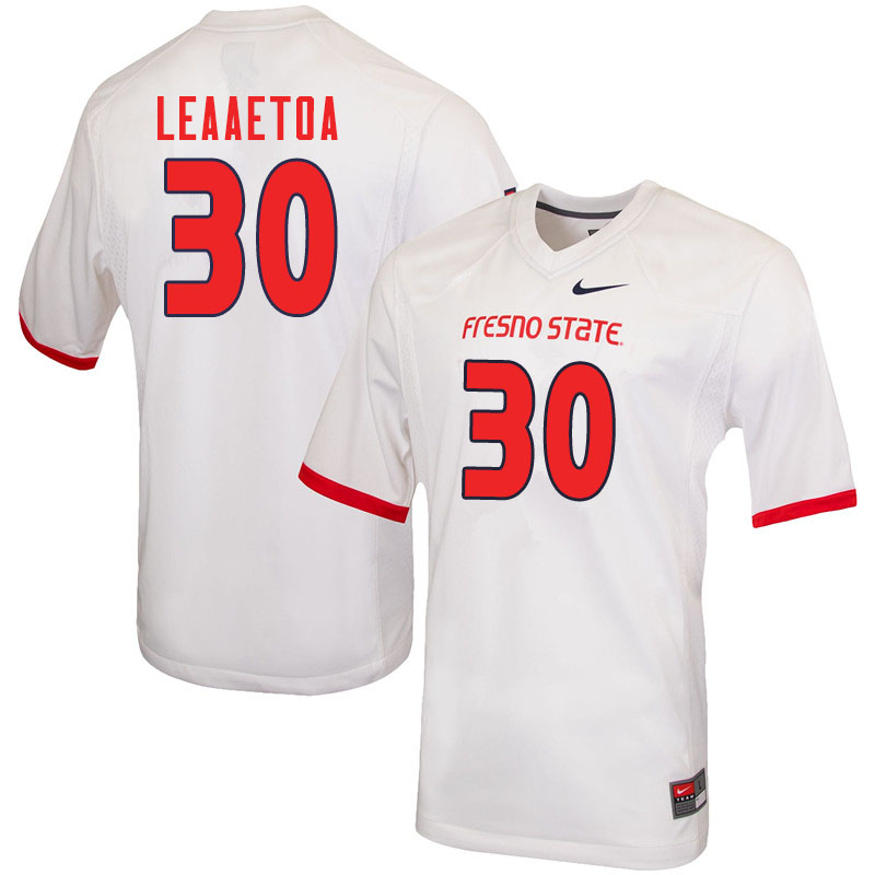 Men #30 Kilifi Leaaetoa Fresno State Bulldogs College Football Jerseys Sale-White